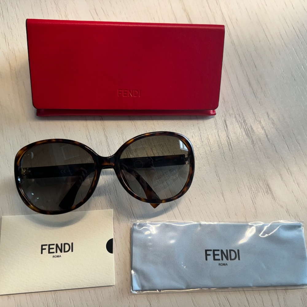 Fendi Brown Tortoise Large Sunglasses
